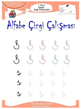 Çocuklar İçin Sesler Çizgi Çalışmaları Çalışma Sayfaları 